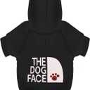 Paiaite Black Chihuahua Dog Hoodie: Keep Your Pup Warm and Stylish with a 'The Dog Face' Printed Sweatshirt Pet Clothes, and Sweater Coat All in One Perfect for Winter and Cool Summer Nights! Black S (S-(3~5.5lb) | Chest(~15.7"))