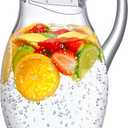 Amazing Abby - Bubbly Grand - Plastic Pitcher (96 oz, 3 Quart), Clear Water Pitcher with Lid, Fridge Jug, BPA-Free, Shatter-Proof, Great for Iced Tea, Sangria, Lemonade, Juice, Milk, and More