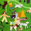 Jigsaw Puzzles for Adults 500 Pieces, Park Party of Dogs Puzzle, Challenging Funny Game with Family Friends