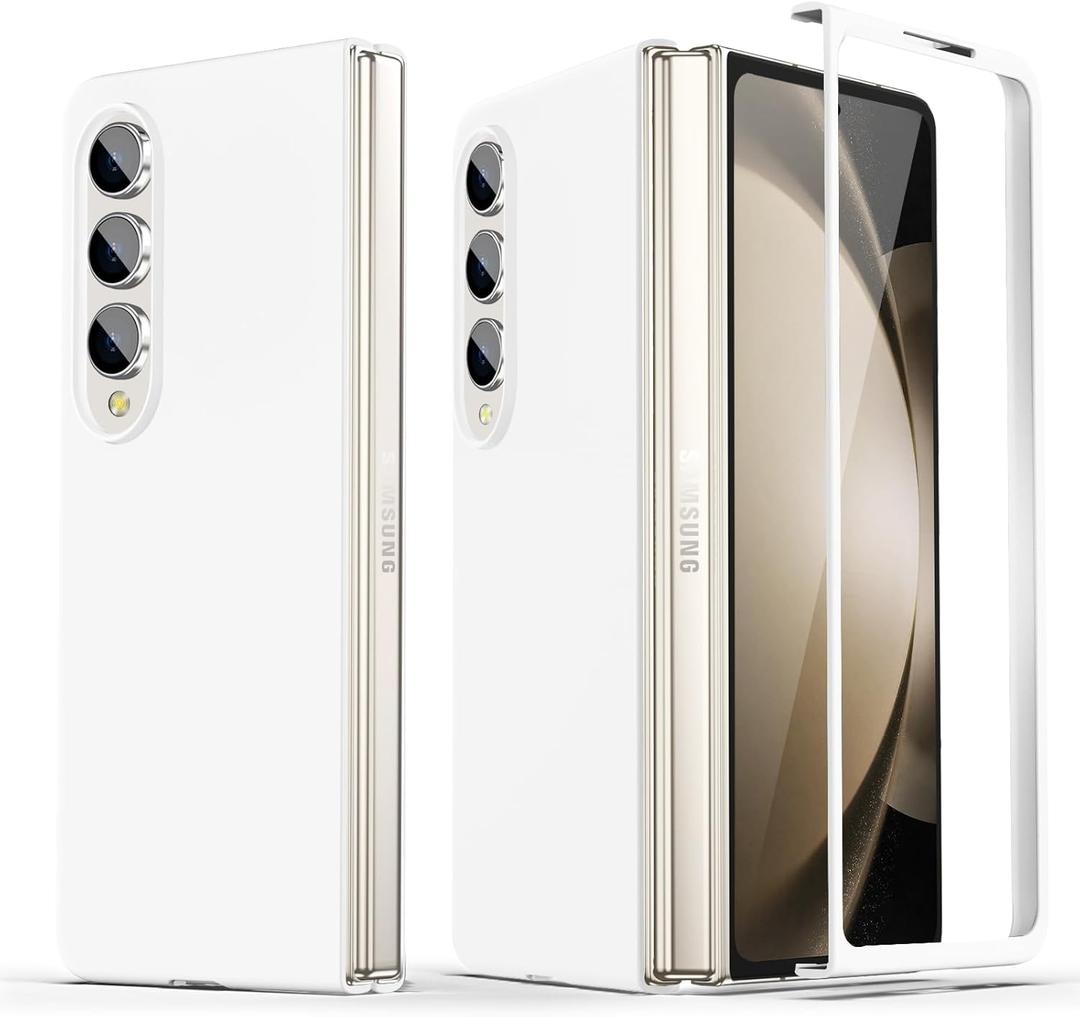 Compatible for Samsung Galaxy Z Fold 6 Case, Ultra-Thin Silky Hard PC Matte Bumper Cute Pretty Phone Case Cover for Samsung Galaxy Z Fold 6 5G, White(12-12)