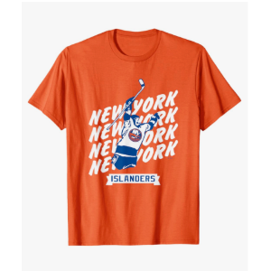 New York Islanders Graffiti Orange NHL Officially Licensed T-Shirt, Size XL