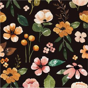 HAOKHOME Black Floral Wallpaper Peel and Stick Black/Yellow/Green Renter Friendly Contact Paper for Bedroom Bathroom 17.7in x 9.8ft