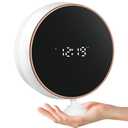 Automatic Soap Dispenser Foam Bathroom: Wall Mount Rechargeable Touchless Adjustable Auto Smart Electric Plastic White Foaming Soap Dispenser with Clock - Kitchen - Hand Dish Lotion Couple Kids