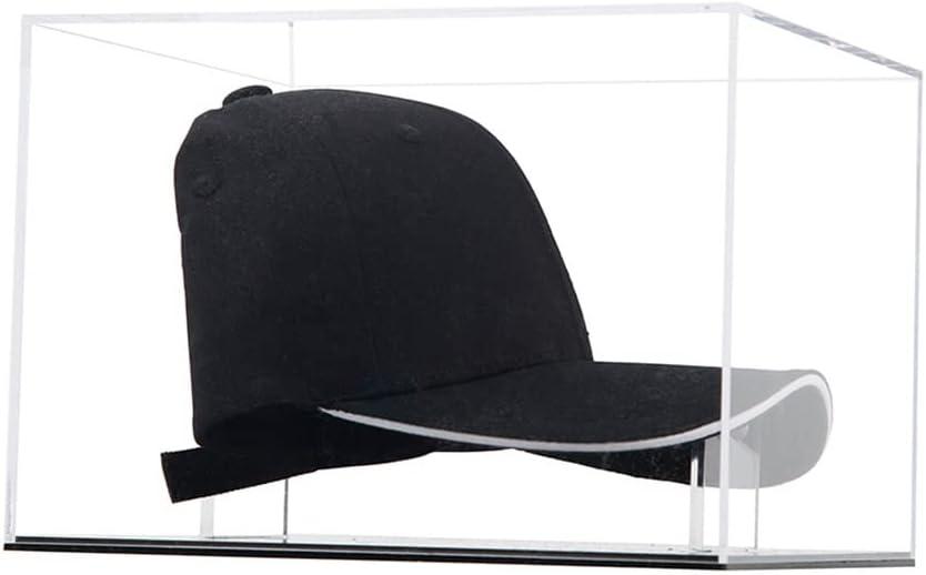 Hat Display Case Baseball Football Cap Display Case Stand Holder Clear Acrylic Box Square UV Protection Cabinet Protection Storage Cover
