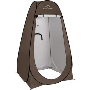 Your Choice Pop Up Privacy Shower Tent - Portable Changing Tent for Camping, Beach & Hiking - 6.2FT Lightweight with Carry Bag, Quick Setup & Full Coverage (Brown)