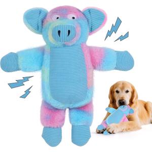 Dog Toys Plush, Squeaky Stuffed Dog Toy, Rainbow Pig Dog Toys for Small Medium Breeds, Soft Dog Plush Toy, Puppy Teething Dog Toy, Interactive Dogs Toy for Indoor Dogs(Blue)