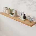 Axeman Floating Shelves for Wall, Rustic Elm Wood 56''W x 8" D Wall Shelf with Invisible Bracket, Large Long Wall Mounted Storage Shelves for Living Room, Bedroom, Kitchen, Bathroom Decor, Natural (55 inches)