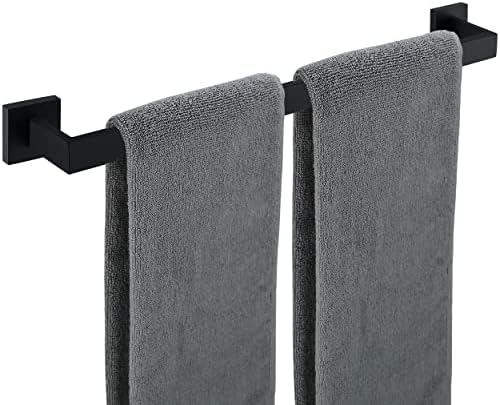Nolimas Matte Black Bath Towel Bar Single Bars Towel Rack Rod Classic Wall Mounted Stainless Steel Bathroom Towel Bar Toilet Kitchen Towel Shelf Single Layer, 24inch