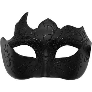 Masquerade Mask for Men Black, Halloween Venetian Adult Masquerade Masks, Mardi Gras Mask