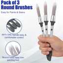 3Pcs Trim Paint Brushes, 0.45/0.6/0.7 Inch Small Paint Brushes for Walls, Edge Painting Tool for Baseboards, Corners, Touch Up Painting and Detail Work