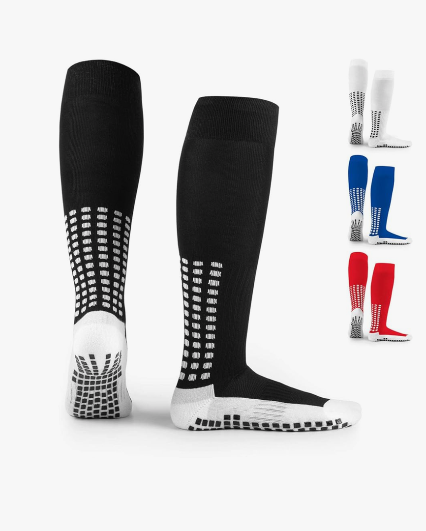 LUX Anti Slip Soccer Knee Socks,Non Slip Football/Basketball/Hockey Sports Grip Socks