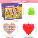 28 Pack Valentines Day Gifts for Kids, Mochi Squishies Party Favor Set with Filled Hearts and Valentines Greeting Cards, Valentine's Day School Prize Party Favor, Classroom Exchange Gift Set