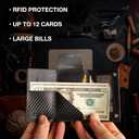 Slim Wallet for Men - Leather, RFID Credit Card Holder - Stylish Mens Wallet for Everyday Use, Handcrafted, Small Yet Practical - Carteras para Hombres - ID Card Holder. (Carbon)