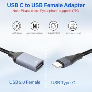 3-in-1 Splitter USB-C Cable,USB Type C Male to 3 USB Female Adapter Cable Support Charging/Data Transfer Type C to USB 2.0 OTG Extension Cable for Laptop Tablet Hub 13.8in/35CM