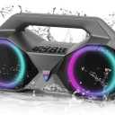 KMAG Bluetooth Speaker Wireless, 80W Loud Speaker with Deeper Bass, IPX7 Waterproof, 20H Playtime, Cool Lights, TWS, Portable Speaker for Home, Outdoor, Workshop, Party, Gift for All (Sliver)