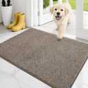 PURRUGS Dirt Trapping Door Mat 24" x 35.5", Non-Slip Machine Washable Entry Rug, Entrance Mat, Indoor Front Door Mat, Super Absorbent Entryway Rug for Muddy Shoes & Paws, Heathered Beige
