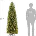 Puleo International 6.5ft Pre-Lit Fraser Fir Pencil Christmas Tree