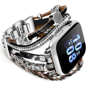 Boho Bracelet Work for Apple Watch Bands Series 11 10 9 8 7 6 5 4 3 Women, Leather HandMade Multilayer Wrap Strap 42mm 41mm 40mm 38mm for SE iWatch Bands