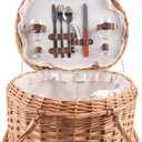 Garden Outdoors Picnic Basket Picnic Willow Picnic Basket for 2 Persons with Cutlery Service Kit Picnic Gift Basket Picnic Baskets Hampers