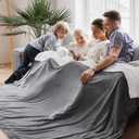 Bedsure GentleSoft Sherpa Fleece Oversized Cal King Blankets for Bed - Thick and Warm, Soft Fuzzy Plush Large Blanket for Winter, Grey, 112x98 Inches