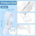PUGPIU 12 Pack Balloon Arch Clips for Backdrop | Plastic Transparent Spring Clamps | 3.5 Inch Heavy Duty Clip for Backdrop Stand | Birthday Wedding Decoration | Photography Studio | Crafts | Clothing