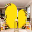 Yellow Arch Backdrop Cover 6FT+7.2FT Spandex Arch Covers Stretchy Backdrop for Wedding Baby Shower Bridal Shower Birthday Home Decoration(The Arch Stand is not Included)