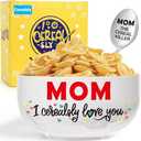 SET OF 2, BackURyear Unique Mom Birthday Gifts from Daughter Son, Mom I Cerealsly Love You, Funny Moms Gift Ideas for Christmas from Kids, Best Moms Ever Gifts, Cereal Bowl Presents Box