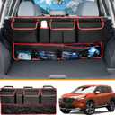 Back Seat Organizer Compatible with SUV Hanging Trunk Storage Bag, All-Weather Trunk Accessories Seat Back Organizer for SUV, Car Interior Accessories(Black and Red)