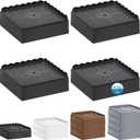 Bed Risers 1 inch, 2 inch, 3 inch, 4 inch Heavy Duty, Adjustable Furniture Riser for Table Desk Couch Sofa Chair Recliner Leg Frame Dorm, Stackable Bed Raisers Blocks (Black 4 Pack, 1 inch)