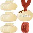 30 Pcs Thanksgiving Name Place Cards Sign Gold Mirror Acrylic Place Cards Gift Tags for Fall Thanksgiving Table Centerpiece Wedding Decor Bridal Brunches Birthday Party (Pumpkin)