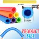 Hanaive 6 Pack Jumbo Pool Noodles Foam Swim 41inch x 4.1 Inch Hollow Swimming Pool Noodle Bulk Floats Heavy Duty for Swimming Floating Craft Projects Decorations(41 Inch,Colorful)