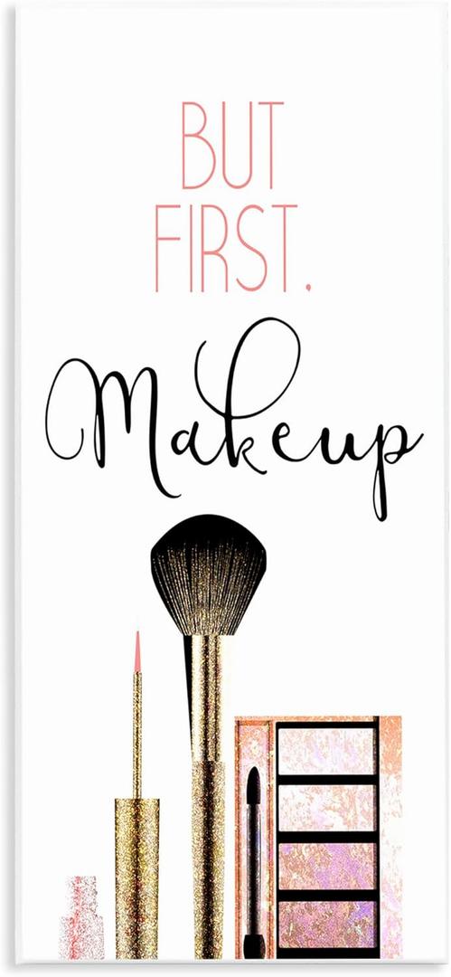 Stupell Industries Makeup Fashion Designer Modern Pink Word Wall Plaque, 7x17, Multicolor