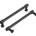 Hickory Hardware 1 Pack Solid Core Kitchen Cabinet Pulls, Luxury Cabinet Handles, Hardware for Doors & Dresser Drawers, 6-5/16 Inch (160mm) Hole Center, Matte Black, Piper Collection