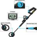 ALLOSUN Metal Detector, Adjustable 31.1"-40.2" with Foldable LCD Display, Metal Detectors with Flashlight for Night Exploration TS20B