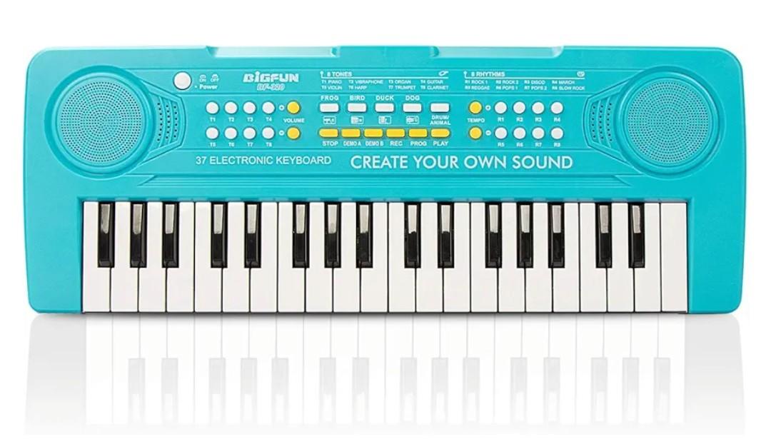 Keyboard Piano for Kids, BIGFUN 37 Keys Toddler Piano Multifunction Music Educational Instrument Toy, Electronic Kids Keyboard for 3-7 Year Old Girls and Boys (Blue)