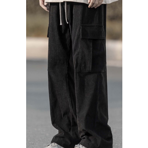 Nnhblu Black Fleece Lined Cargo Pants Men Drawstring Big and Tall Sweatpants for Men Men Pants with Pockets Fashion Gifts for Him, Black,XXL