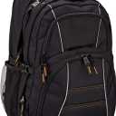 Amazon Basics Padded Laptop Backpack with Water Bottle Pockets, Travel Work Bag with Compartments, Fits Up to 17-Inch Laptops, Black