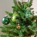 WDS WONDROUS 12-Piece St Patricks Day Ornaments Set, Mixed Size Shamrock Lucky Welcome Decor with Gold Glitter for Christmas Tree Home Party Spring Decor, Irish Glass Ball Hanging Decorations (Green & White & Gold)