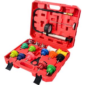 18PCS Universal Radiator Pressure Tester, Pressure Leak Test Tool kit for Leak Detection of Water Tank of Automobile Cooling System
