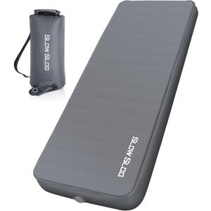 Self-Inflating Sleeping Pad with Portable Electric Air Pump, 4in Thick Memory Foam Camping Mattress for Tent Cot & Car Travel, Fast Inflate & Deflate Camping Pad (Widened Single (79x30x4in), Grey)