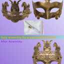 Ubauta Roman Gladiator Masquerade Mask: Half-Face for Adults - Perfect for Halloween Costumes Mardi Gras Carnival Parties