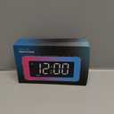 Alarm Clocks for Bedrooms, Mirror Clock with 8 RGB Atmosphere Light, Dual Alarms, 3 Alarm Modes, Snooze, Sleep Aid, Timer, USB Charger, Bedside Digital Alarm Clock for Kids, Adults, Heavy Sleepers