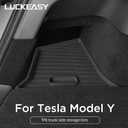 LUCKEASY 2PCS Trunk Storage Box for Tesla Model Y 2021-2024 5 Seat (Not Fit 2025+ Juniper) TPE Trunk Organizer Bins With Lids Trash Cans Accessories Interior Black