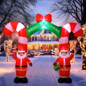 Simgoing 9.8 ft Giant Black Santa Christmas Arch Inflatable Decoration Merry Christmas Arch Outdoor Decoration Built in LED Blower Blow up for Outdoor Yard Garden Lawn Xmas Holiday Decor