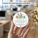 6 x Appreciation Gifts for Coworkers - Double Sided Ceramic Coworker Christmas Ornaments 2025, Work Besties Gifts for Women, Men, Work Friend, Colleagues, Unique for Coworkers