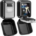 Key Lock Box, Waterproof Wall Mount Lock Box for Keys with Code, 4 Digit Combination Lockbox Resettable Code Security Safe Key Storage Box for Home Office Garage Apartment Realtors (Gray)