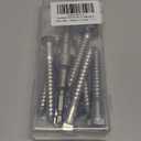 BNUOK 8 Sets 3/8" x 3" Hex Head Lag Screws Bolts with Flat Washers 304 Stainless Steel 18-8 Heavy Duty Lag Screw for Wood, Driver Bit Included