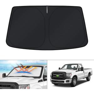 KUST Windshield Sun Shade for 2008-2016 Ford F-250 F-350 Super Duty 2Dr Regular Cab,4Dr Super Crew Cab,Super Cab Window Sunshade Sun Visor Protector Foldable Blocks UV Rays Keep Your Car Cooler