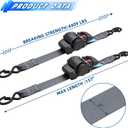 ANLULOAD 2 Pack Retractable Ratchet Straps (2in x 157in),Cargo Strap Tie Downs for Trunk, Garage Motorcycles, Atvs,Trailers-WLL2,204lbs,BS:4,409 lbsBlack