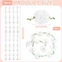 BIG KEYS 4-Piece Set of Paper Flowers, Garland Decorations, White Paper Ball Garlands, Suitable for Birthday Decorations, Baby baptisms, Wedding engagements, Wedding banquets, and Christmas..